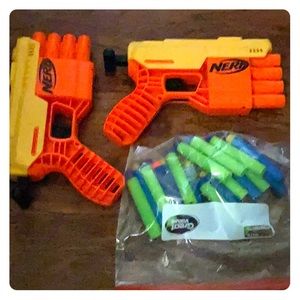 2 nerf guns with bullets